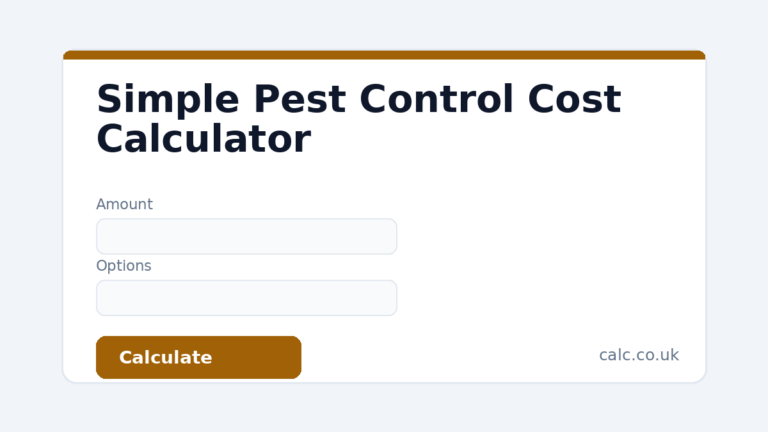 Simple Pest Control Cost Calculator For 2026 – Calc.co.uk